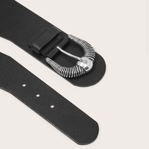 Iro Crosby Black Leather Belt Western Style SZ 70